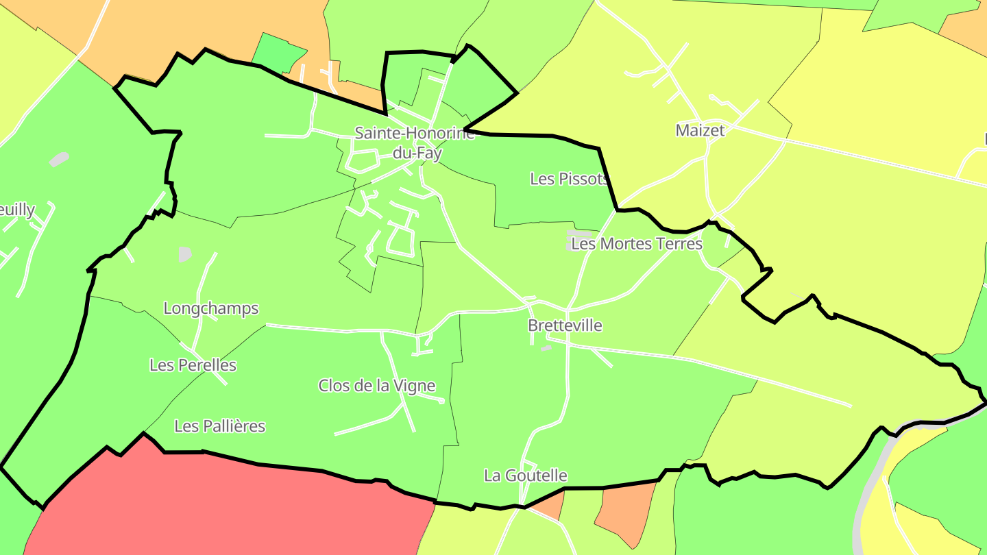 Carte des prix de l'immobilier Sainte-Honorine-du-Fay