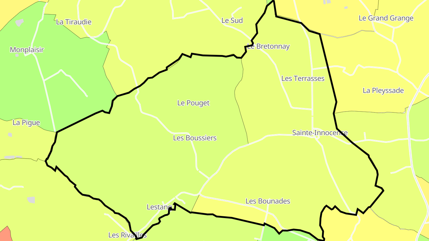 Carte des prix de l'immobilier Sainte-Innocence