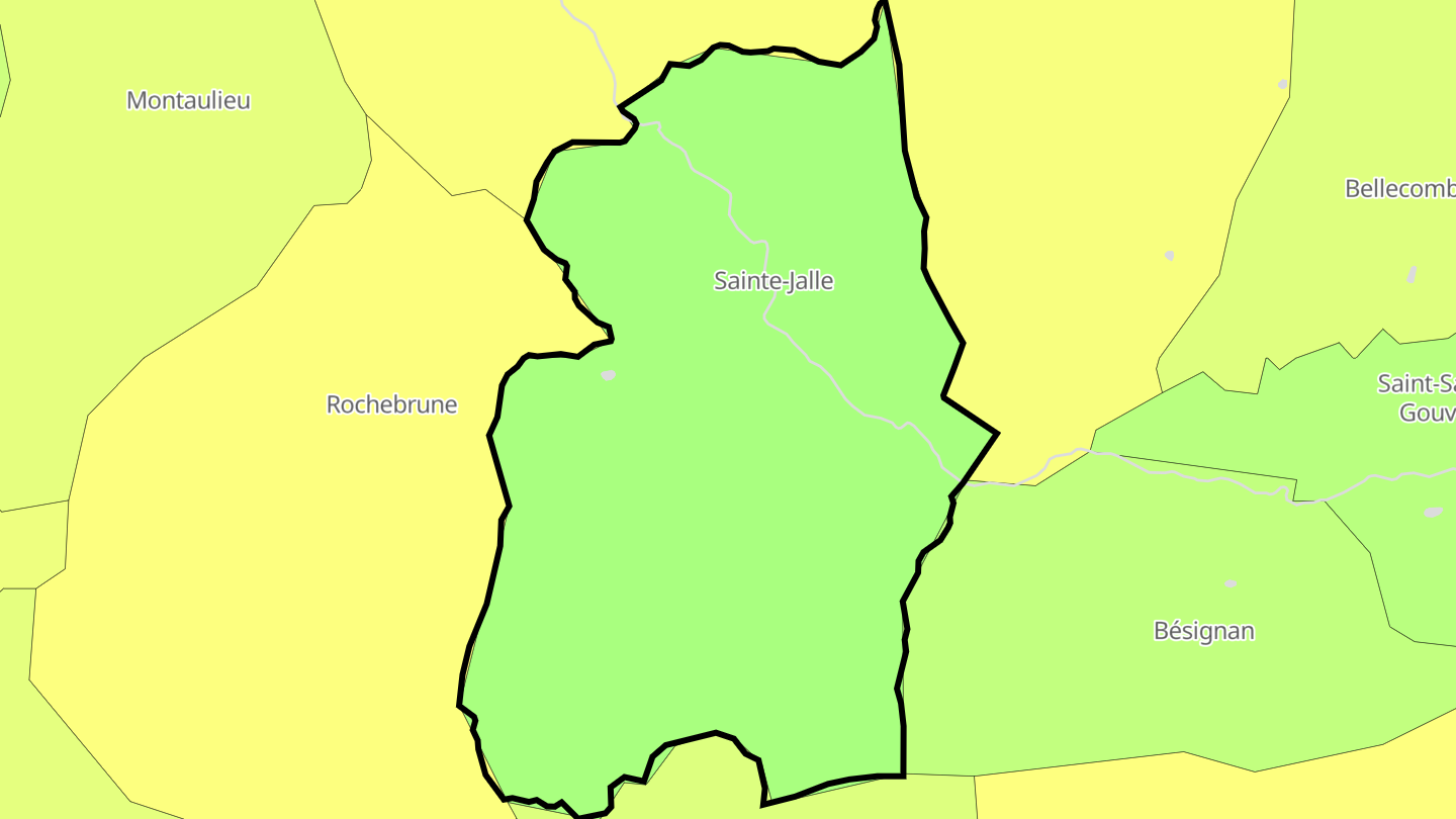 Carte des prix de l'immobilier Sainte-Jalle