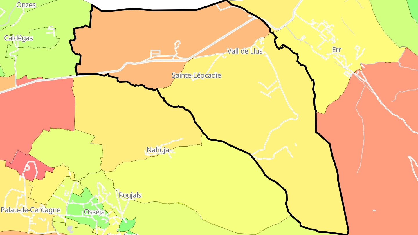 Carte des prix de l'immobilier Sainte-Léocadie