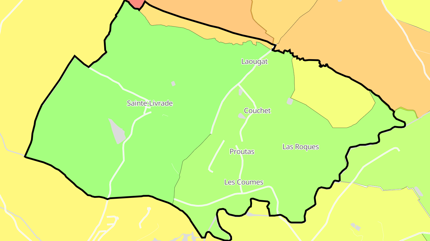 Carte des prix de l'immobilier Sainte-Livrade