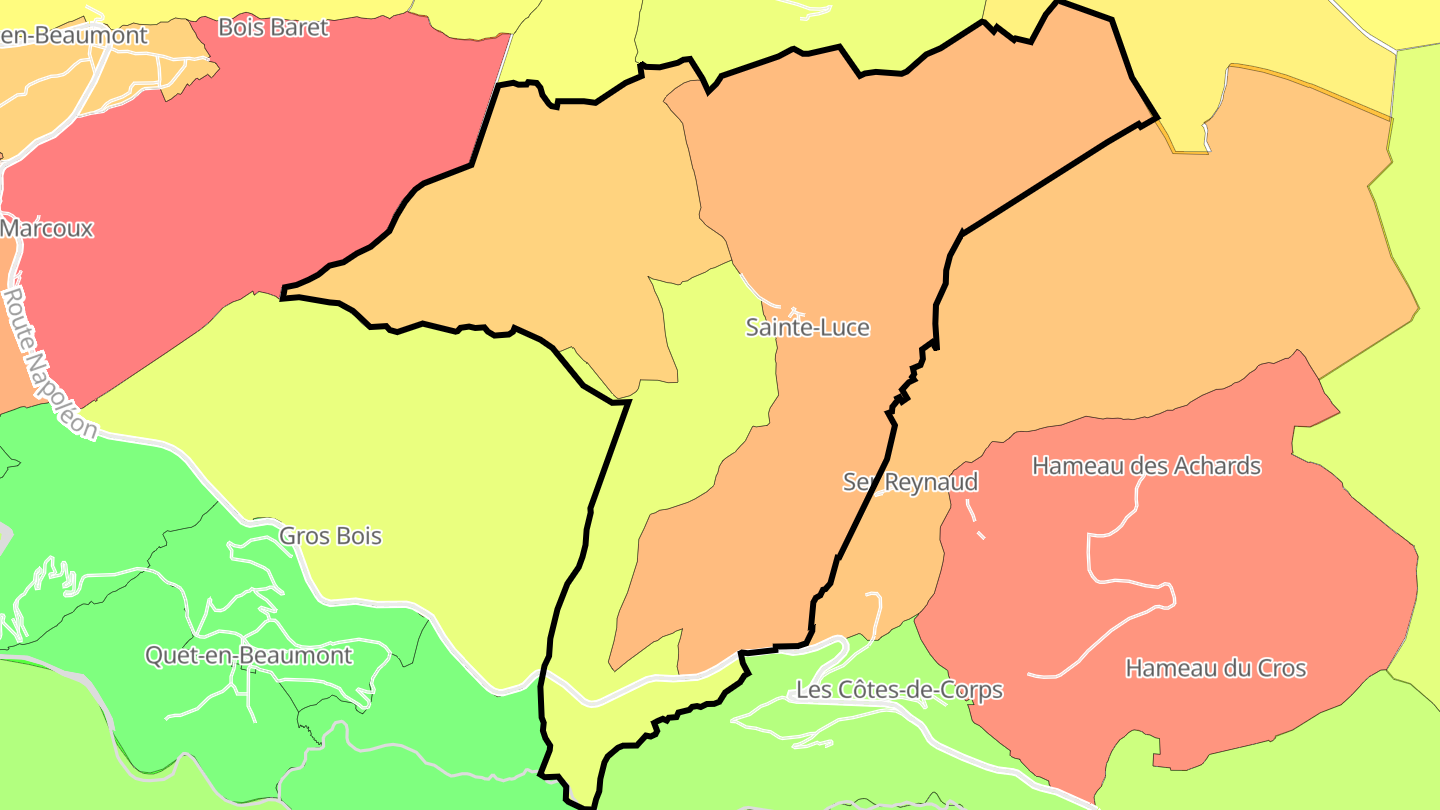 Carte des prix de l'immobilier Sainte-Luce