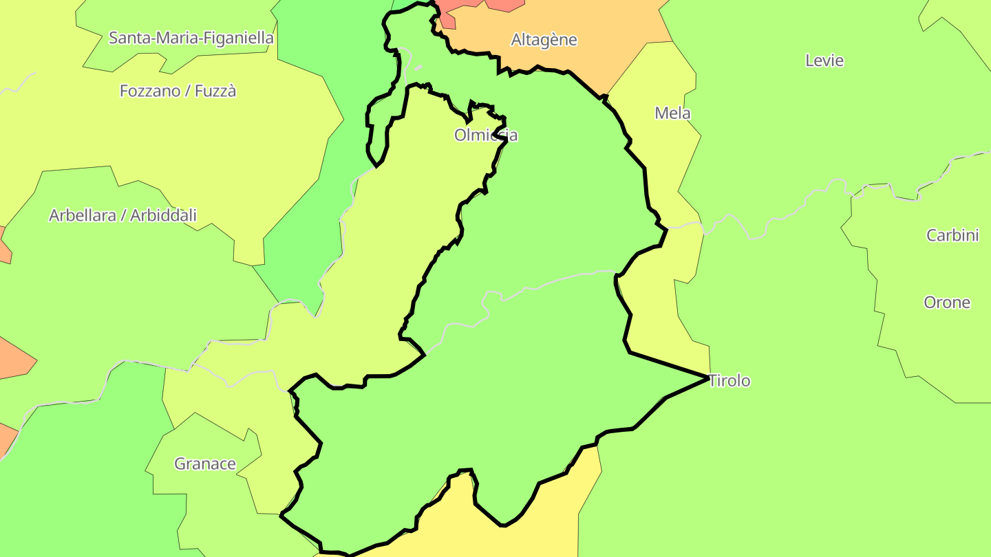 Carte des prix de l'immobilier Sainte-Lucie-de-Tallano