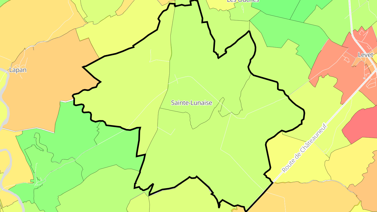 Carte des prix de l'immobilier Sainte-Lunaise