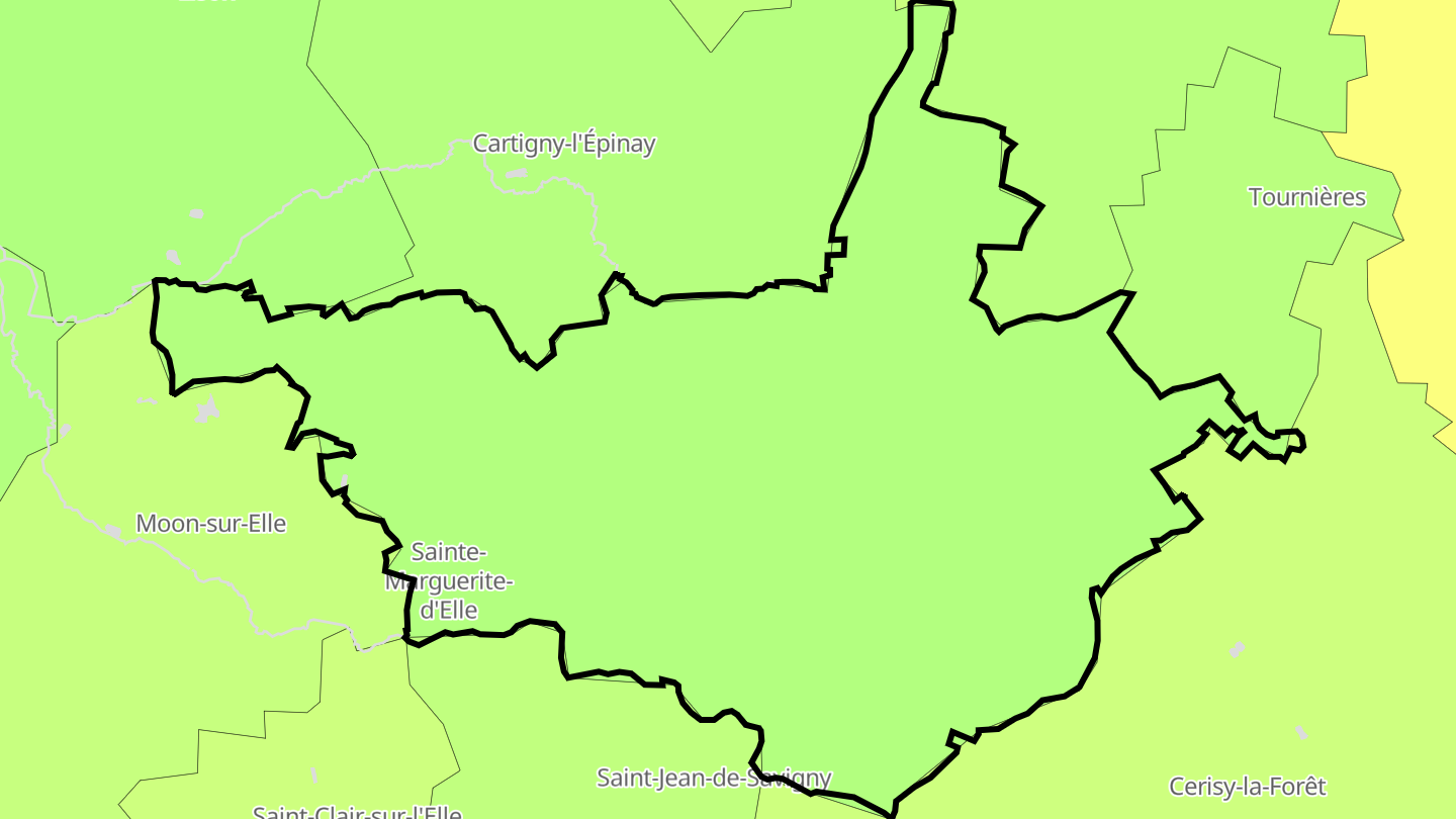 Carte des prix de l'immobilier Sainte-Marguerite-d'Elle