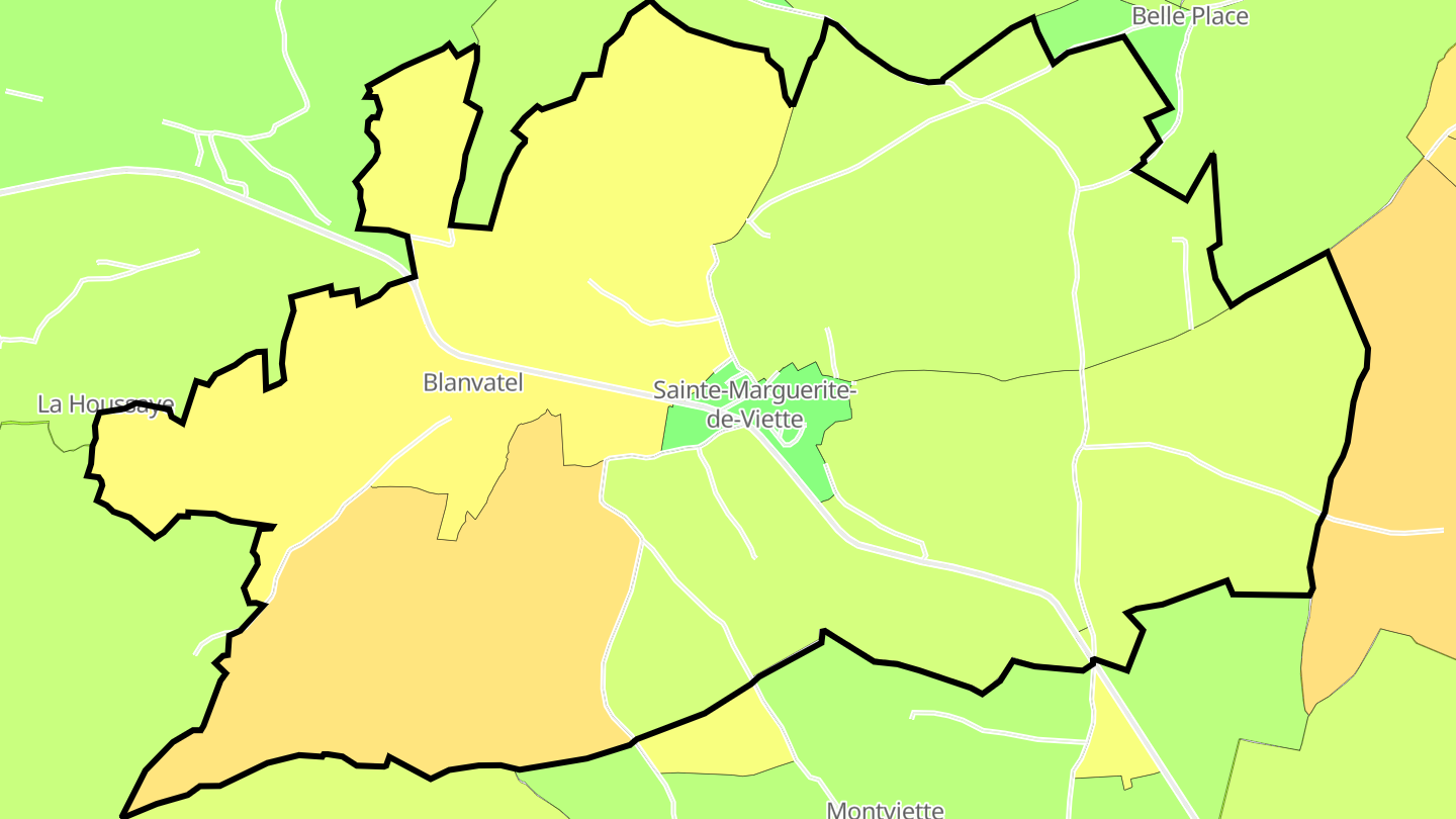 Carte des prix de l'immobilier Sainte-Marguerite-de-Viette