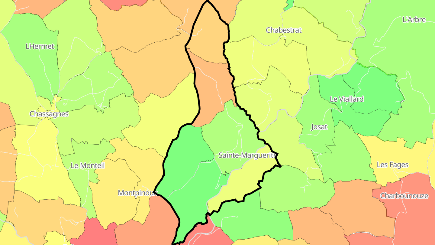 Carte des prix de l'immobilier Sainte-Marguerite