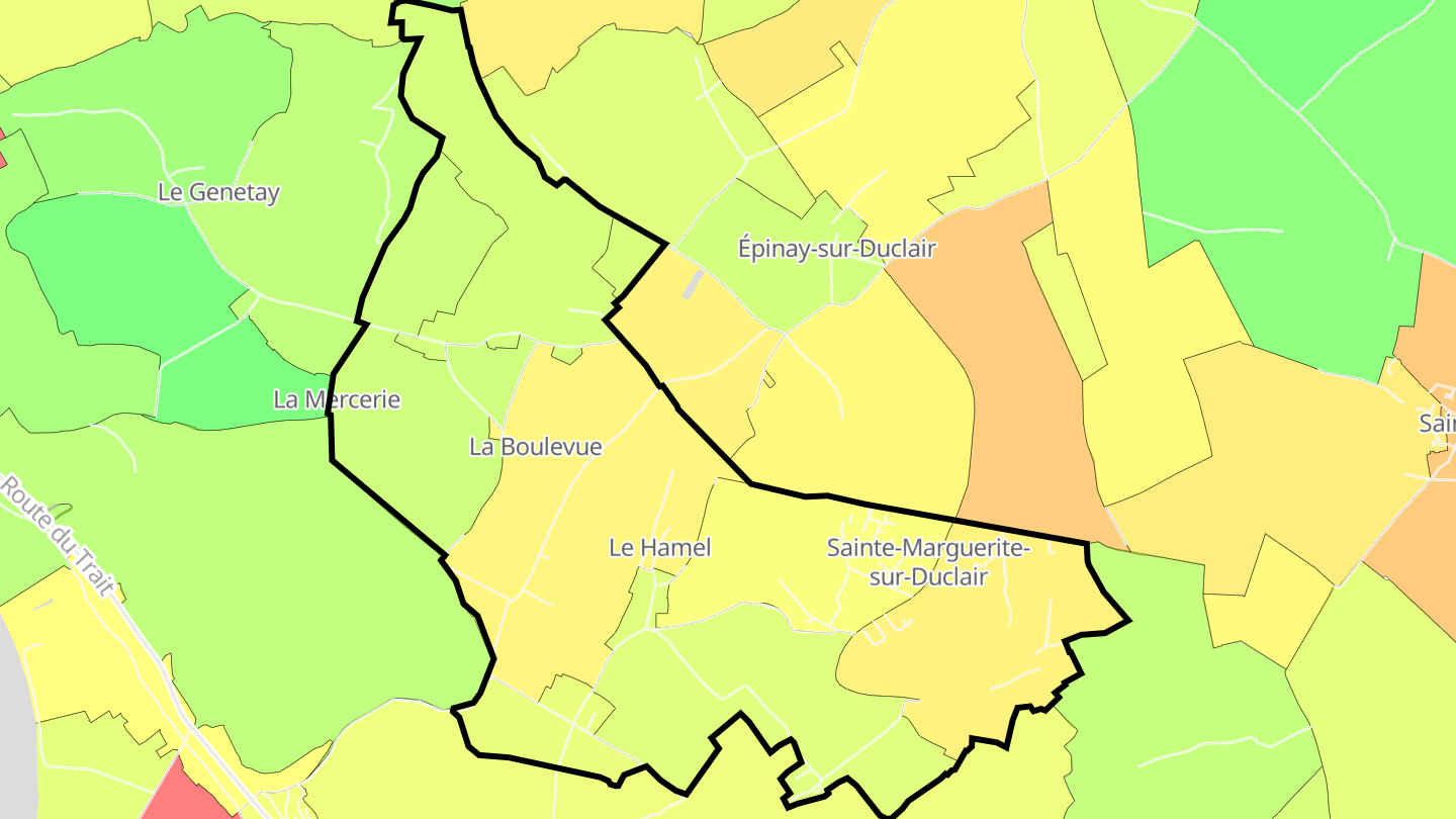 Carte des prix de l'immobilier Sainte-Marguerite-sur-Duclair