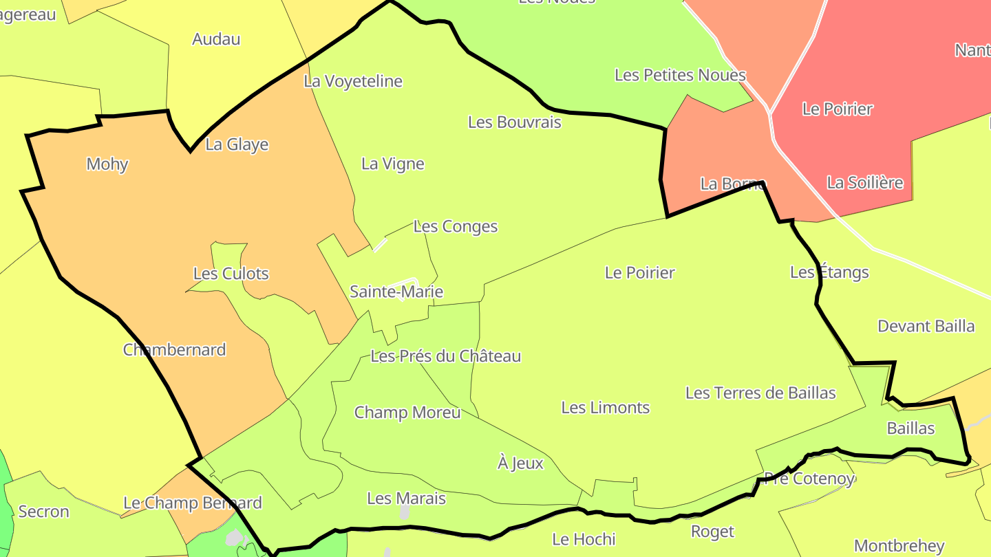 Carte des prix de l'immobilier Sainte-Marie