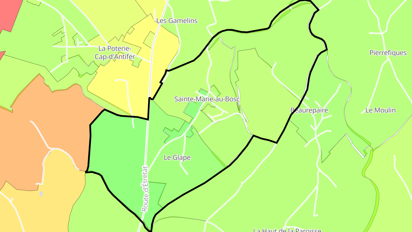 Carte des prix de l'immobilier Sainte-Marie-au-Bosc
