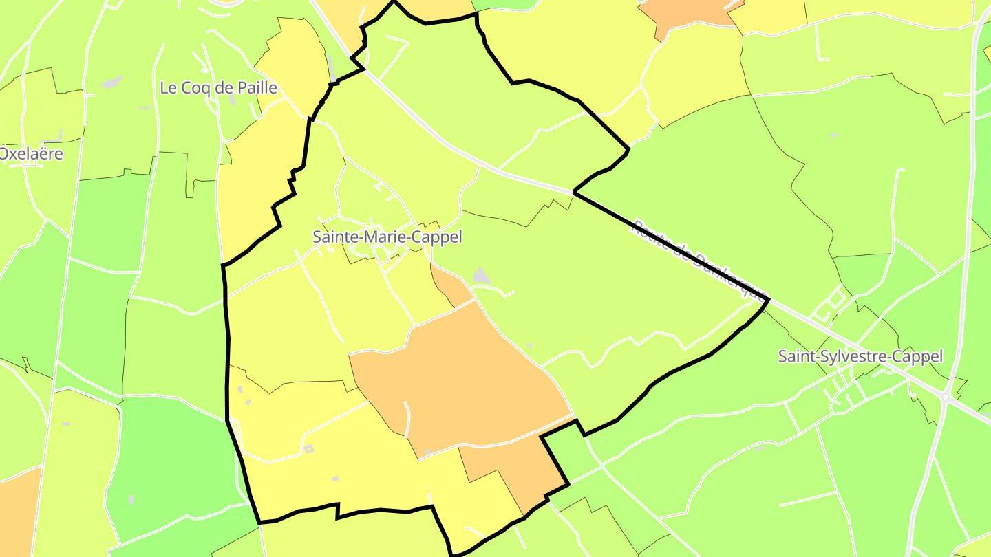 Carte des prix de l'immobilier Sainte-Marie-Cappel
