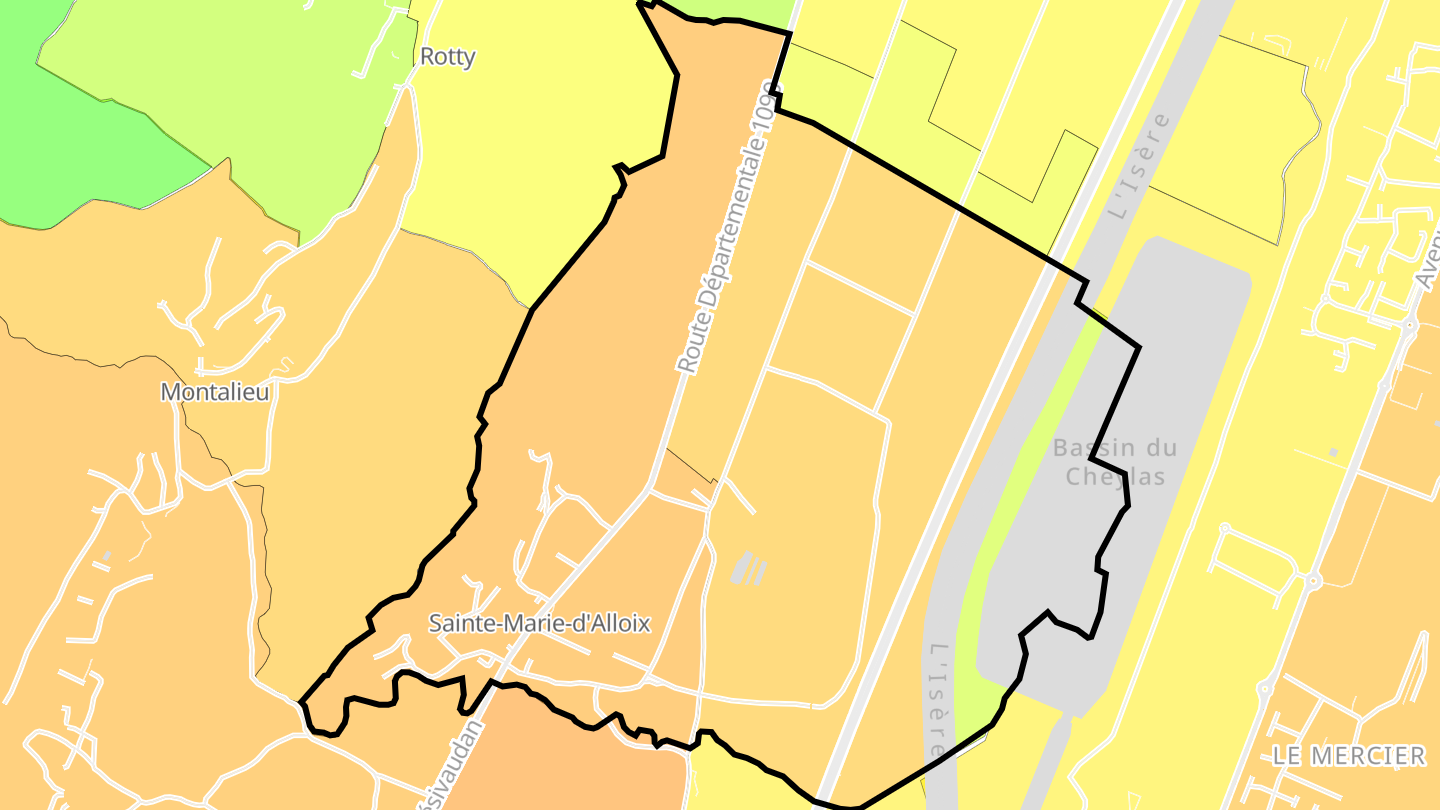 Carte des prix de l'immobilier Sainte-Marie-d'Alloix
