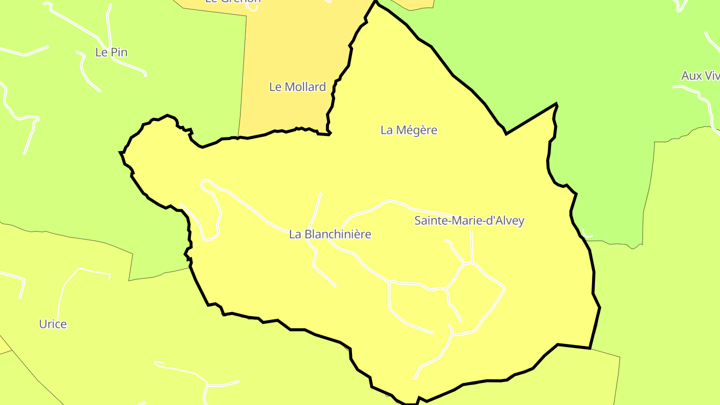 Carte des prix de l'immobilier Sainte-Marie-d'Alvey