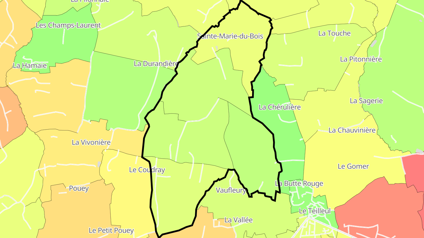 Carte des prix de l'immobilier Sainte-Marie-du-Bois