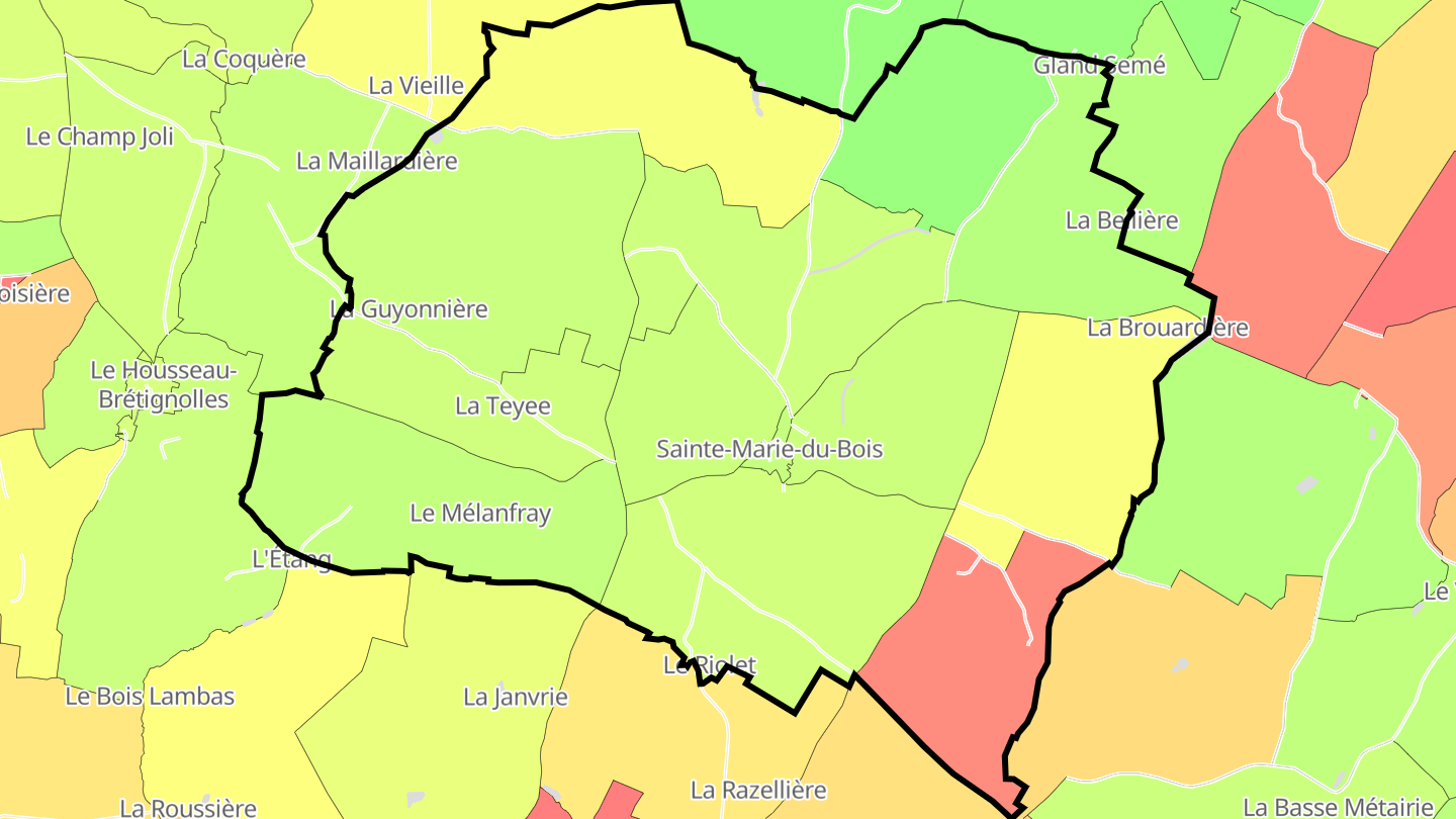Carte des prix de l'immobilier Sainte-Marie-du-Bois