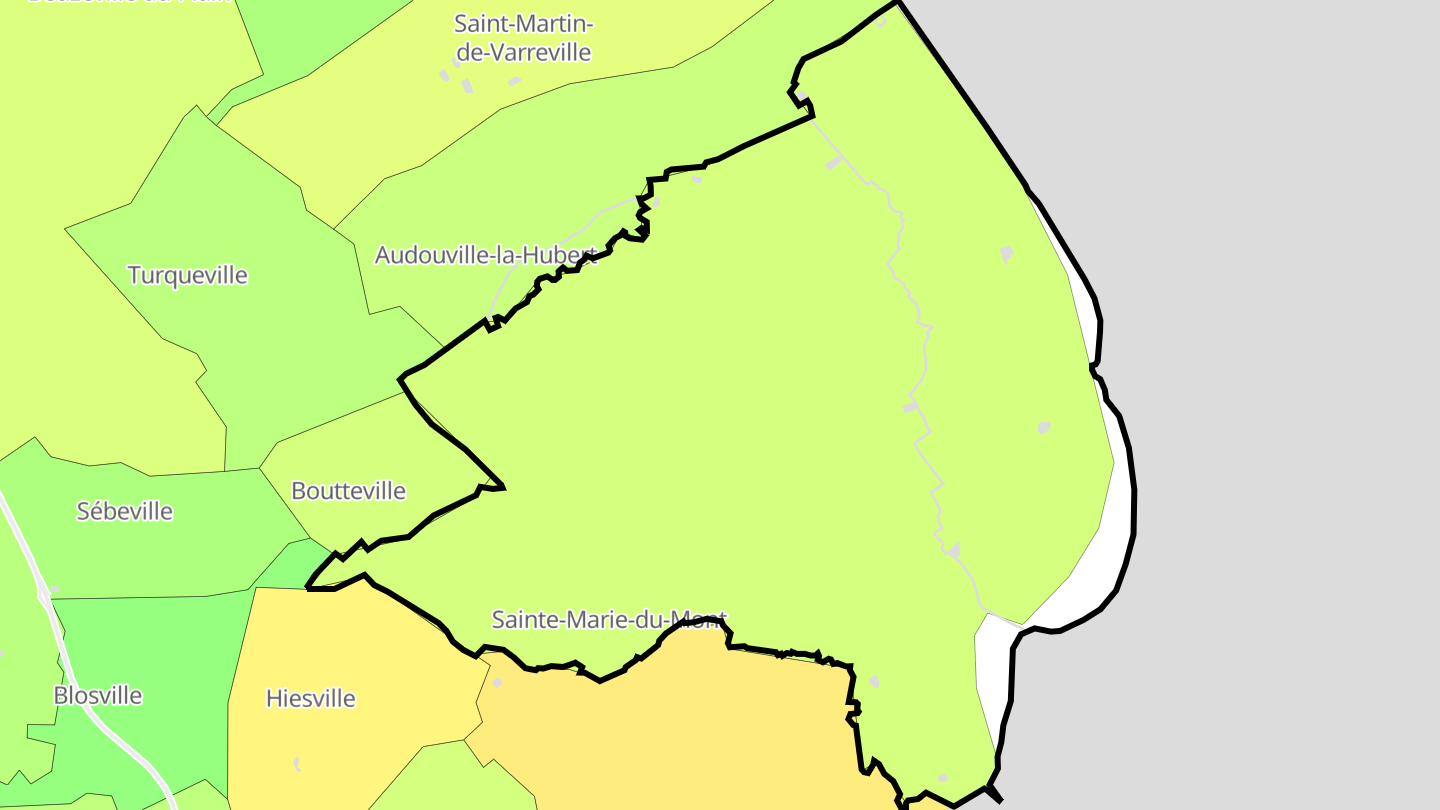 Carte des prix de l'immobilier Sainte-Marie-du-Mont