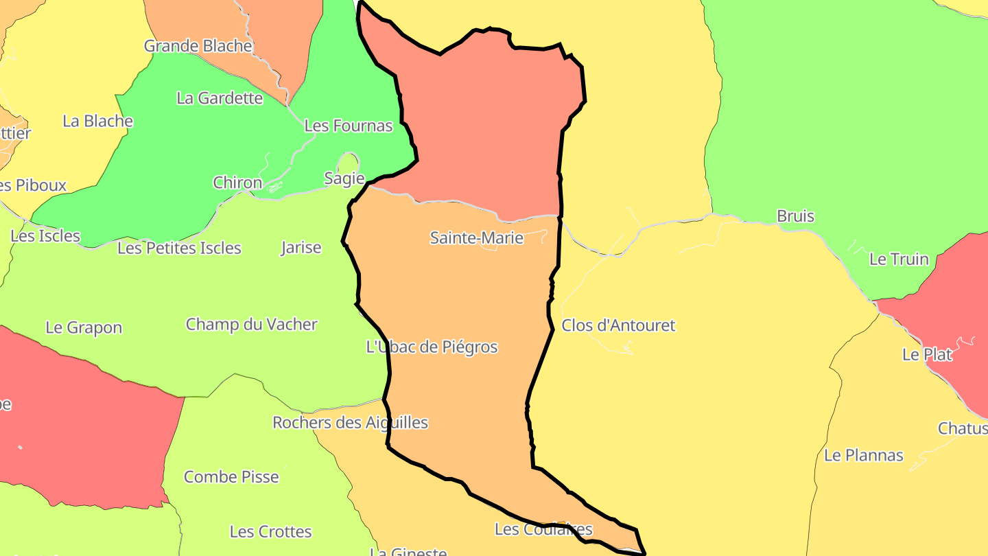 Carte des prix de l'immobilier Sainte-Marie