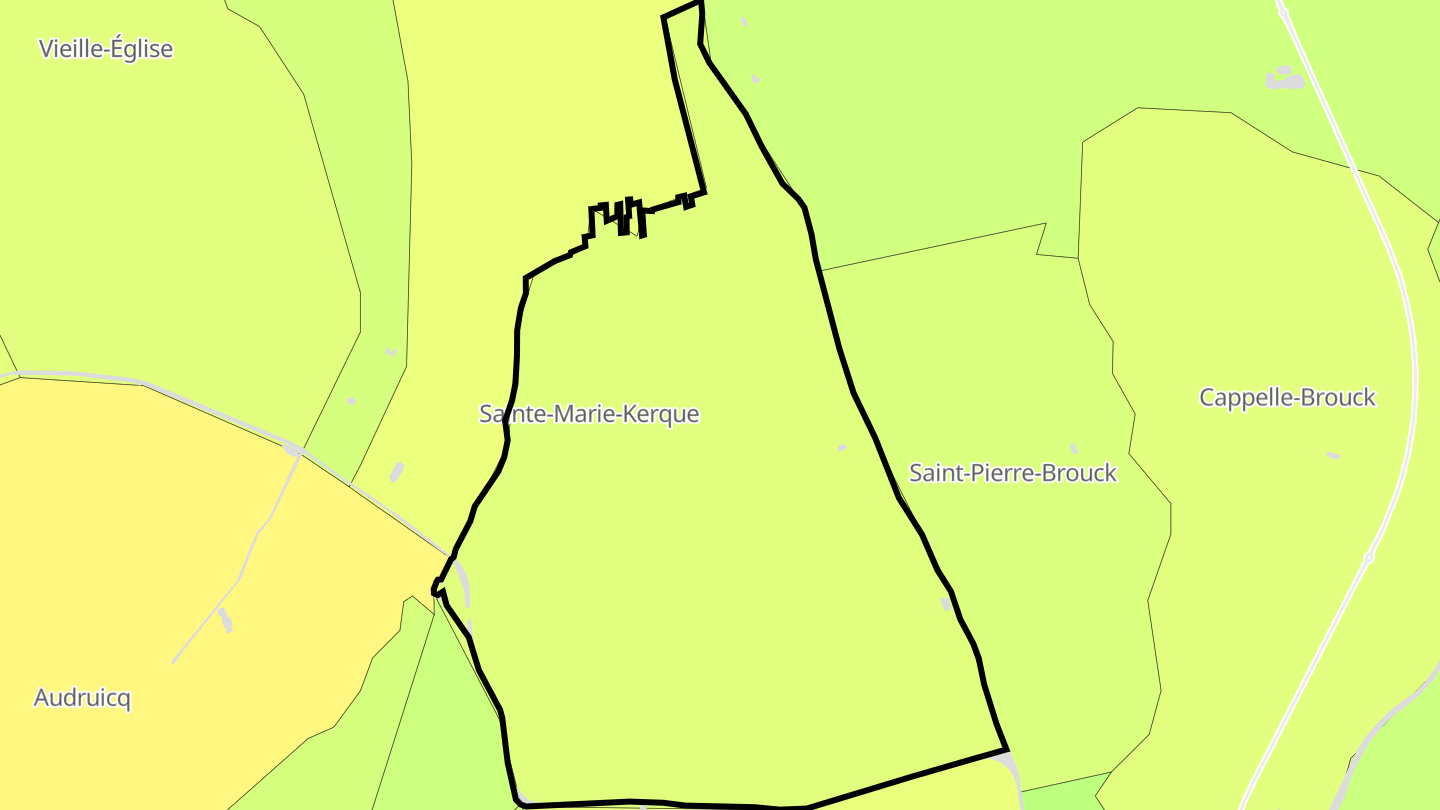 Carte des prix de l'immobilier Sainte-Marie-Kerque
