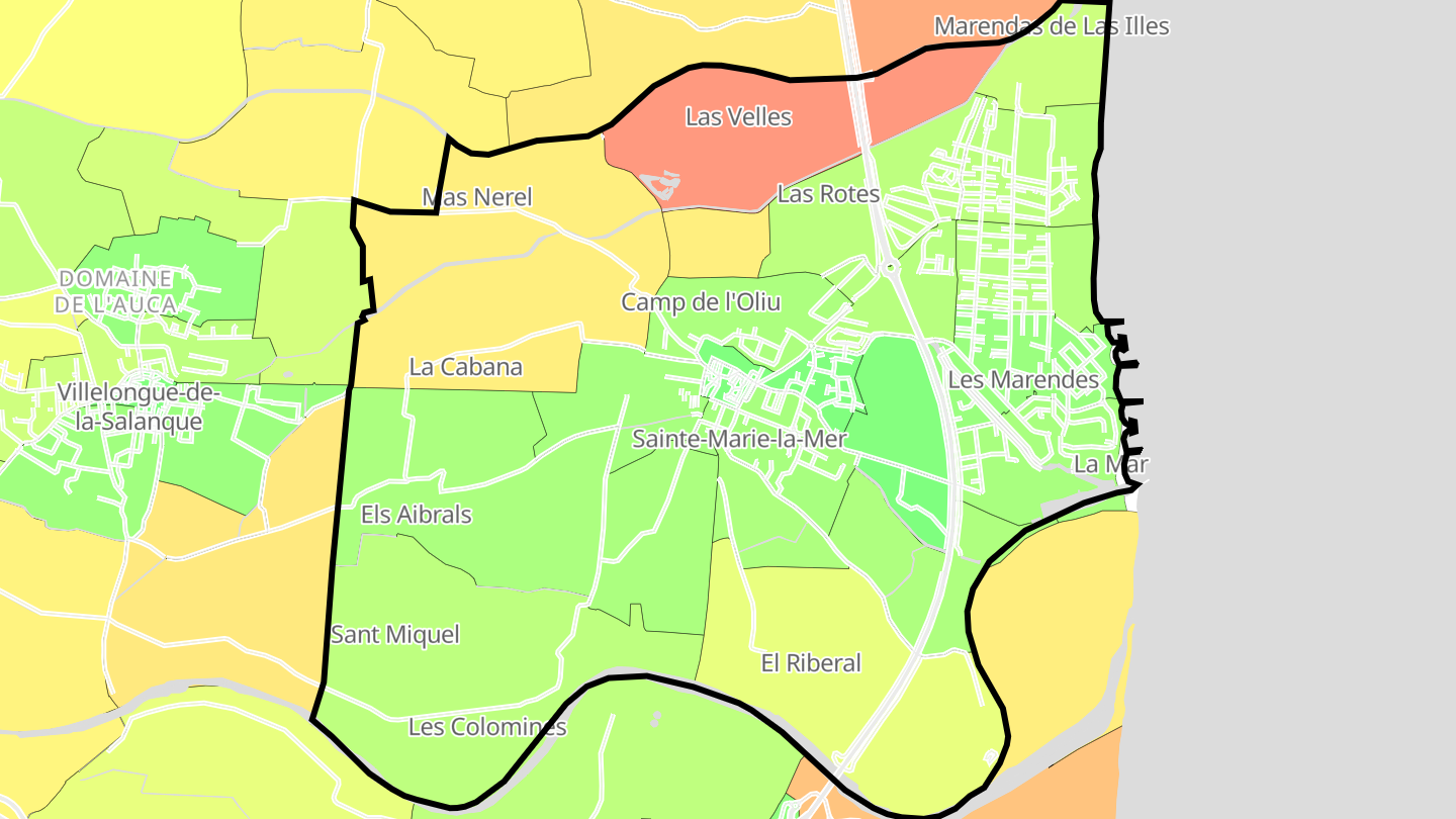 Carte des prix de l'immobilier Sainte-Marie-la-Mer