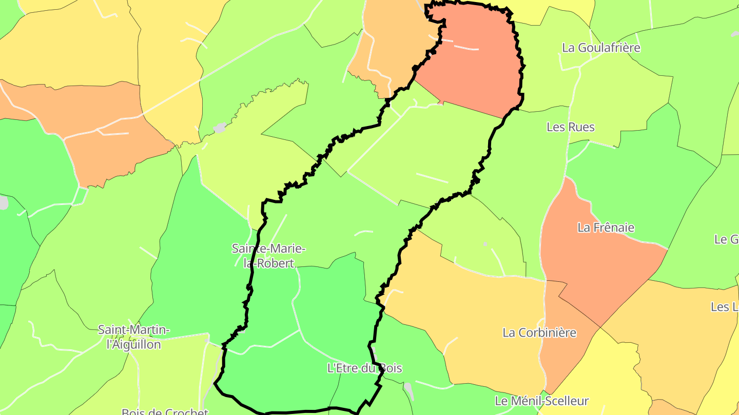 Carte des prix de l'immobilier Sainte-Marie-la-Robert