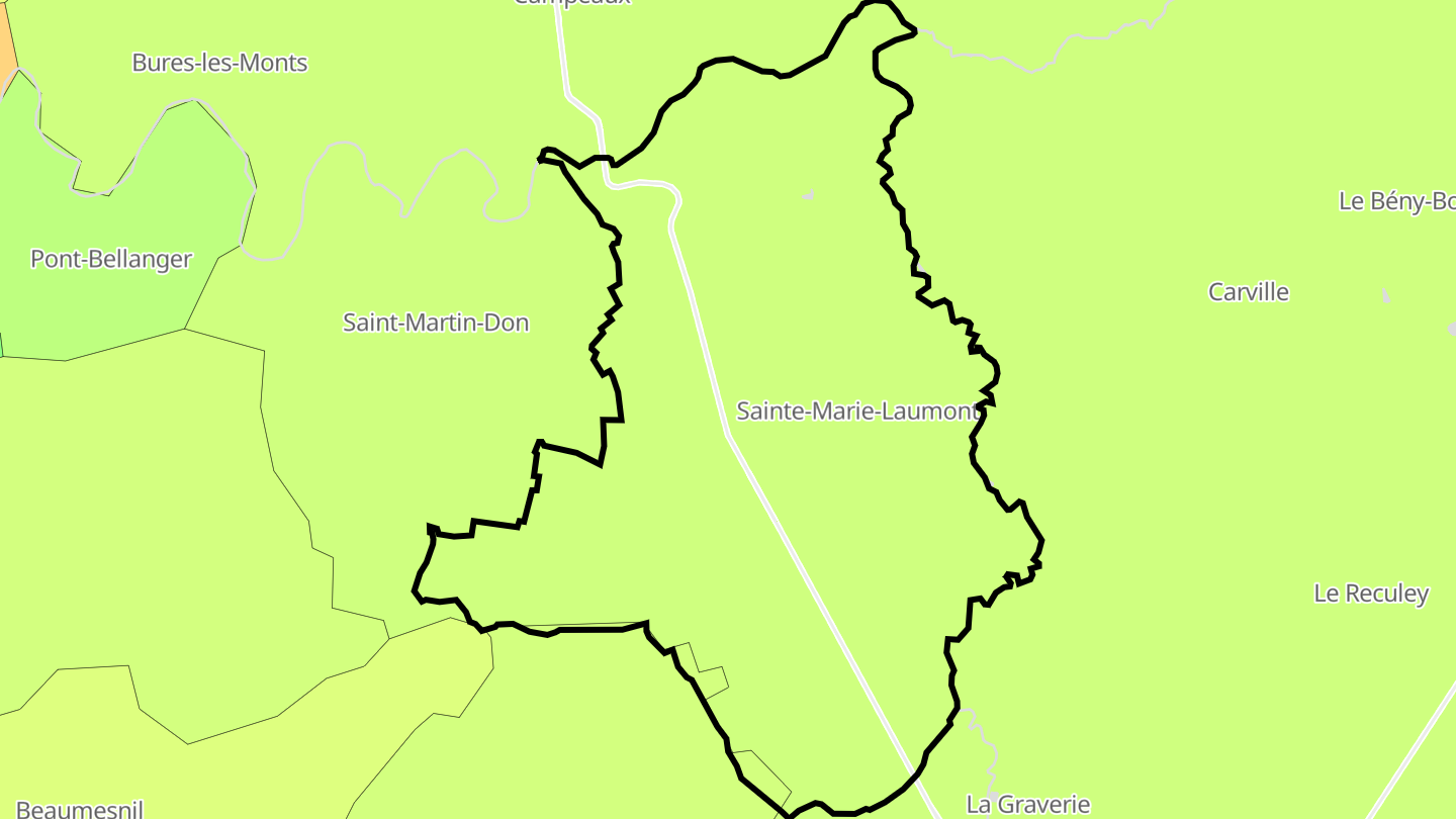 Carte des prix de l'immobilier Sainte-Marie-Laumont