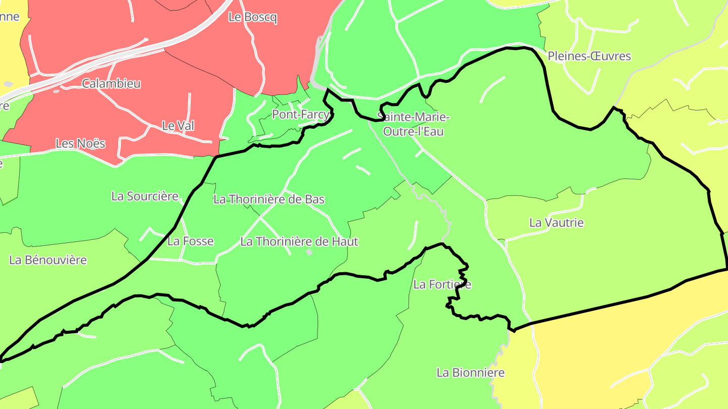 Carte des prix de l'immobilier Sainte-Marie-Outre-l'Eau