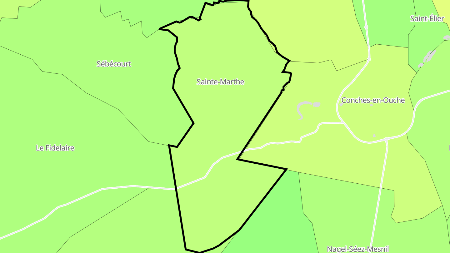 Carte des prix de l'immobilier Sainte-Marthe