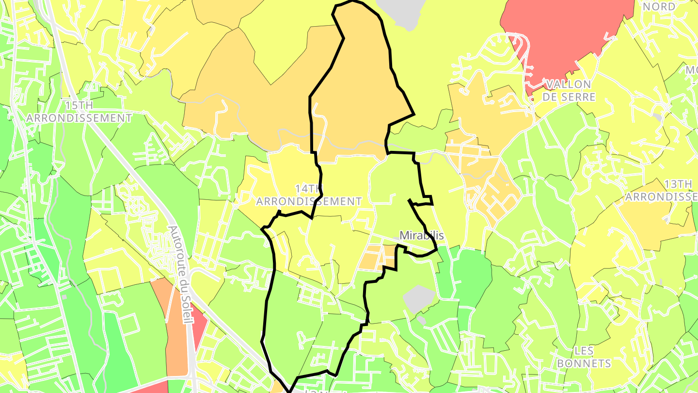Carte des prix de l'immobilier Sainte-Marthe