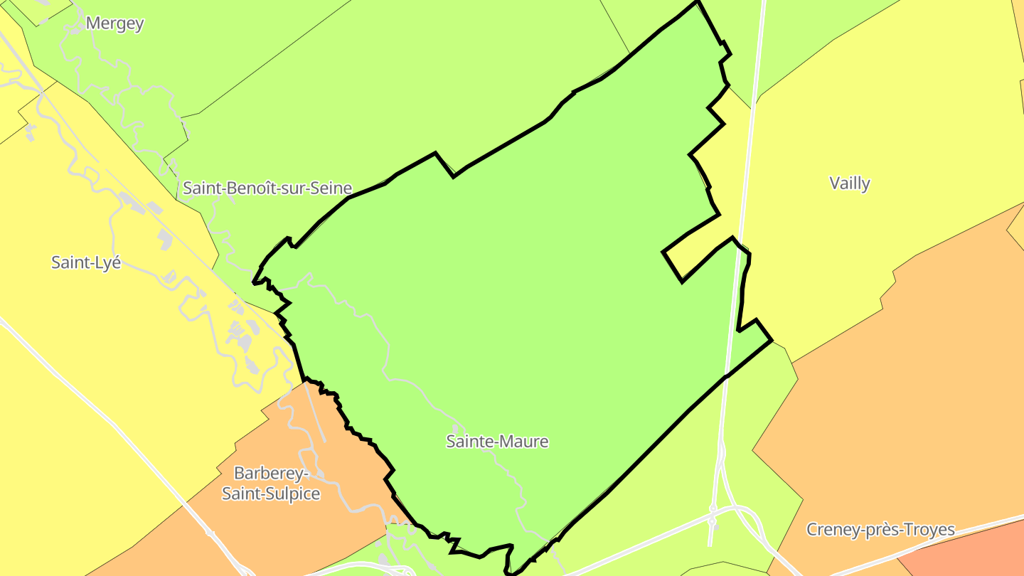 Carte des prix de l'immobilier Sainte-Maure