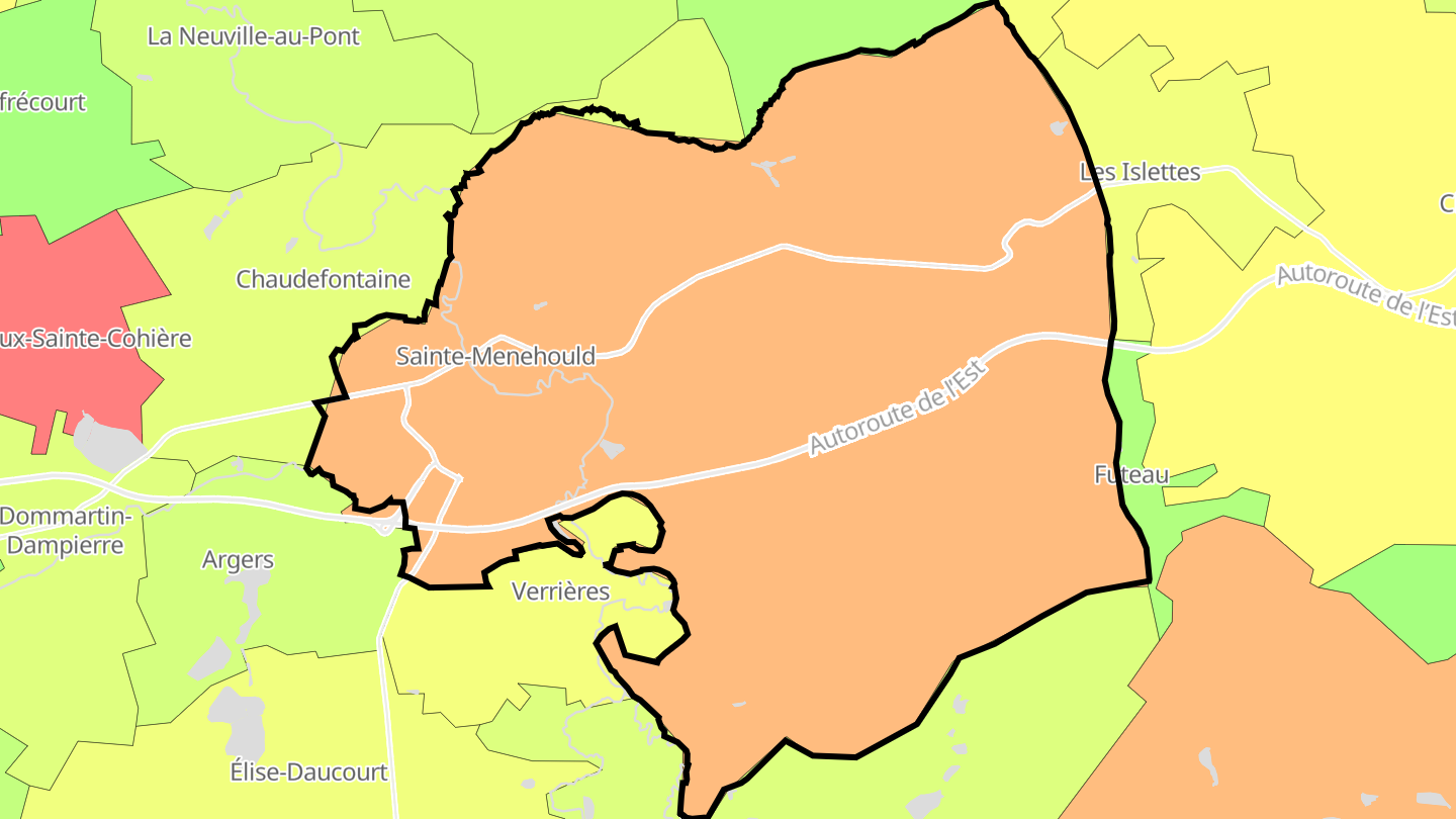 Carte des prix de l'immobilier Sainte-Menehould