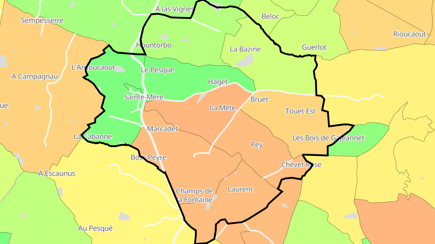 Carte des prix de l'immobilier Sainte-Mère