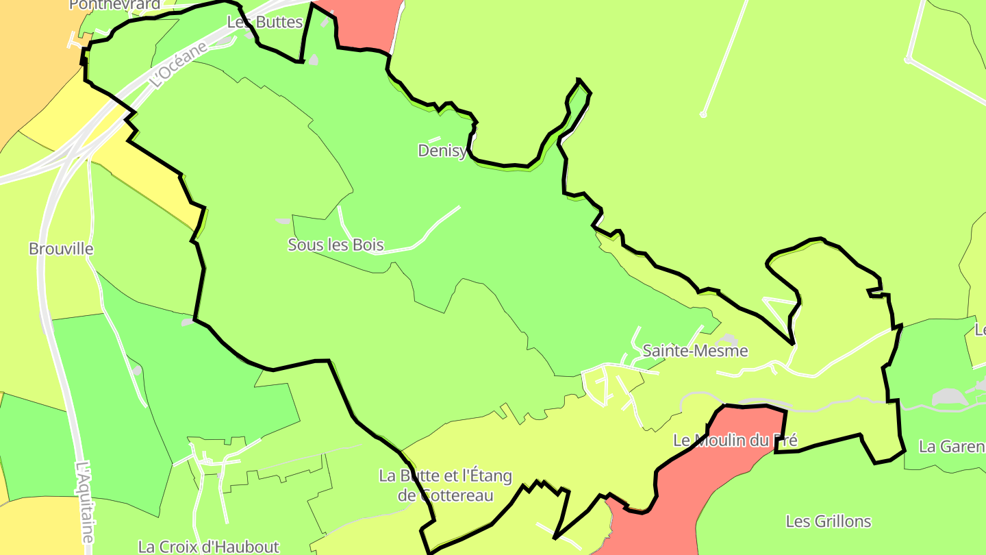 Carte des prix de l'immobilier Sainte-Mesme