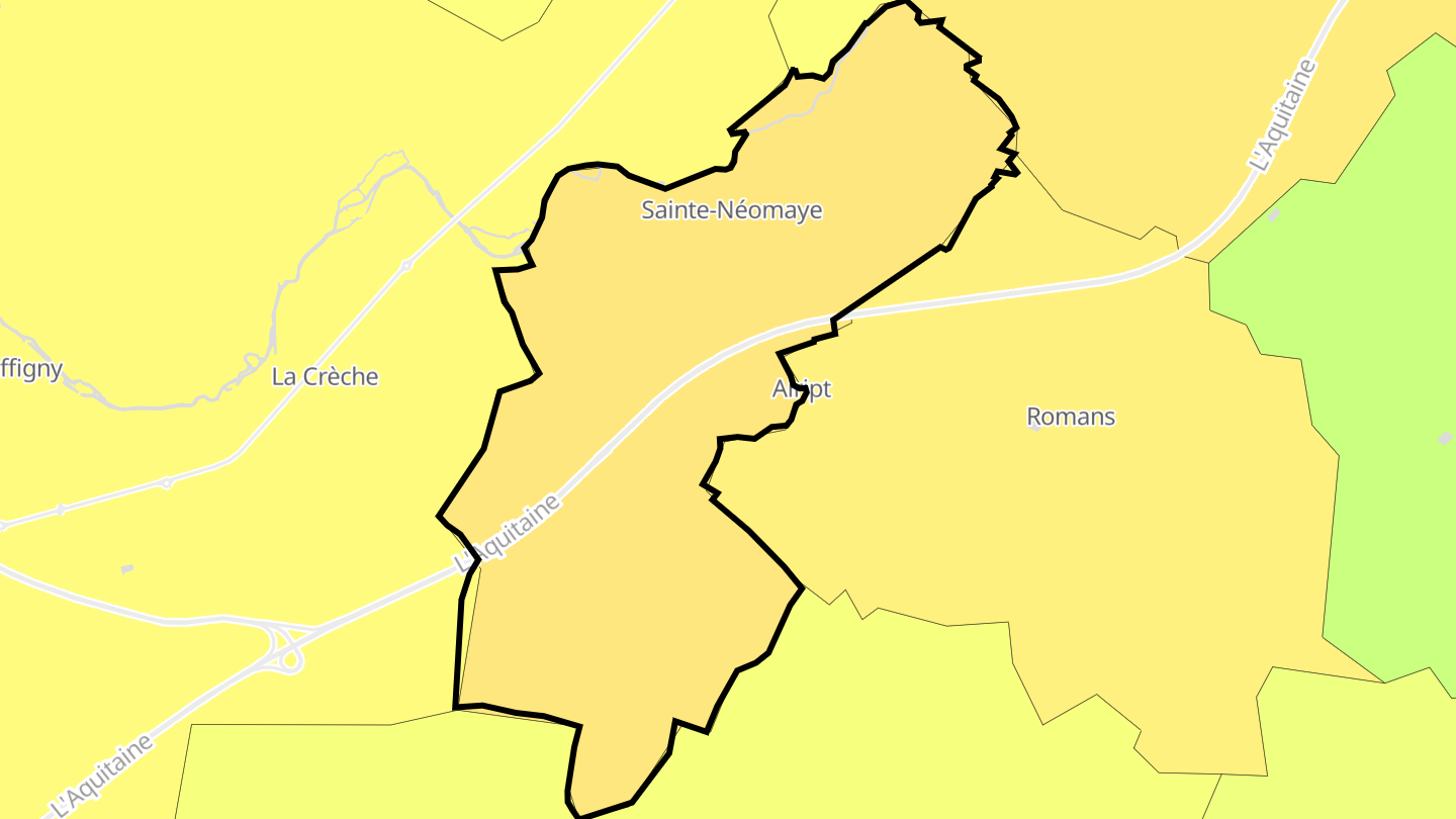 Carte des prix de l'immobilier Sainte-Néomaye