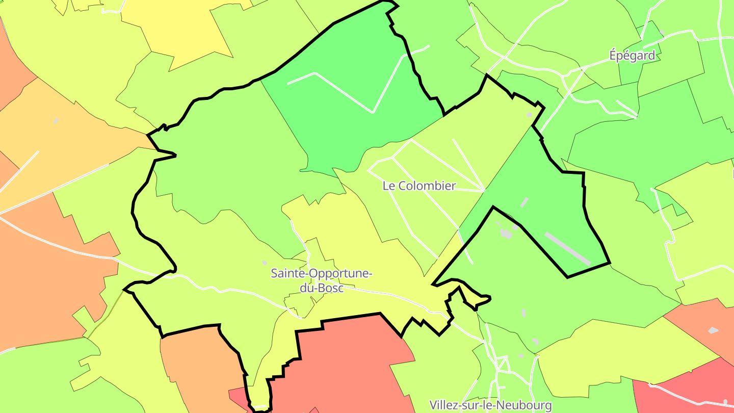 Carte des prix de l'immobilier Sainte-Opportune-du-Bosc