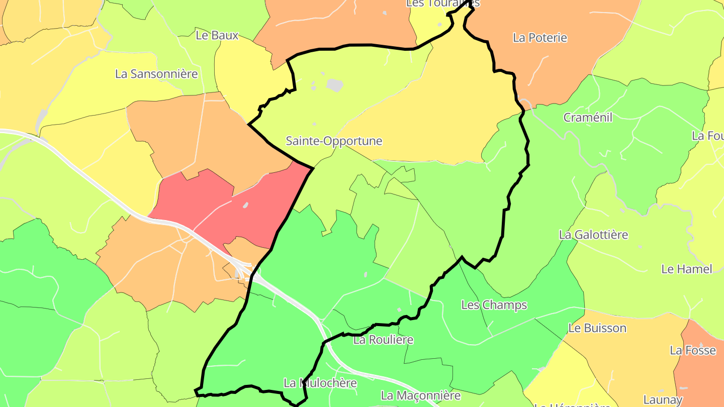 Carte des prix de l'immobilier Sainte-Opportune