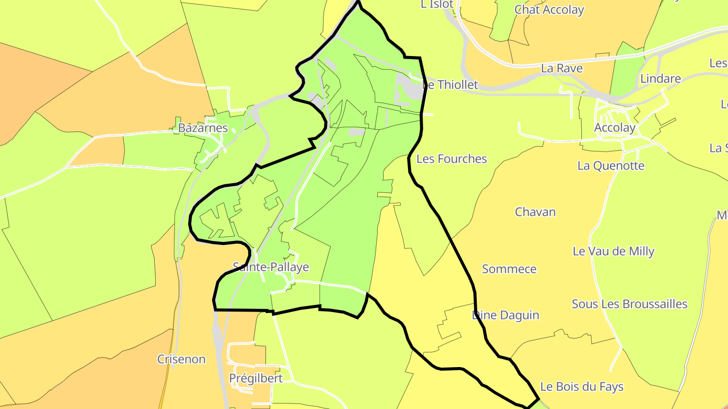 Carte des prix de l'immobilier Sainte-Pallaye