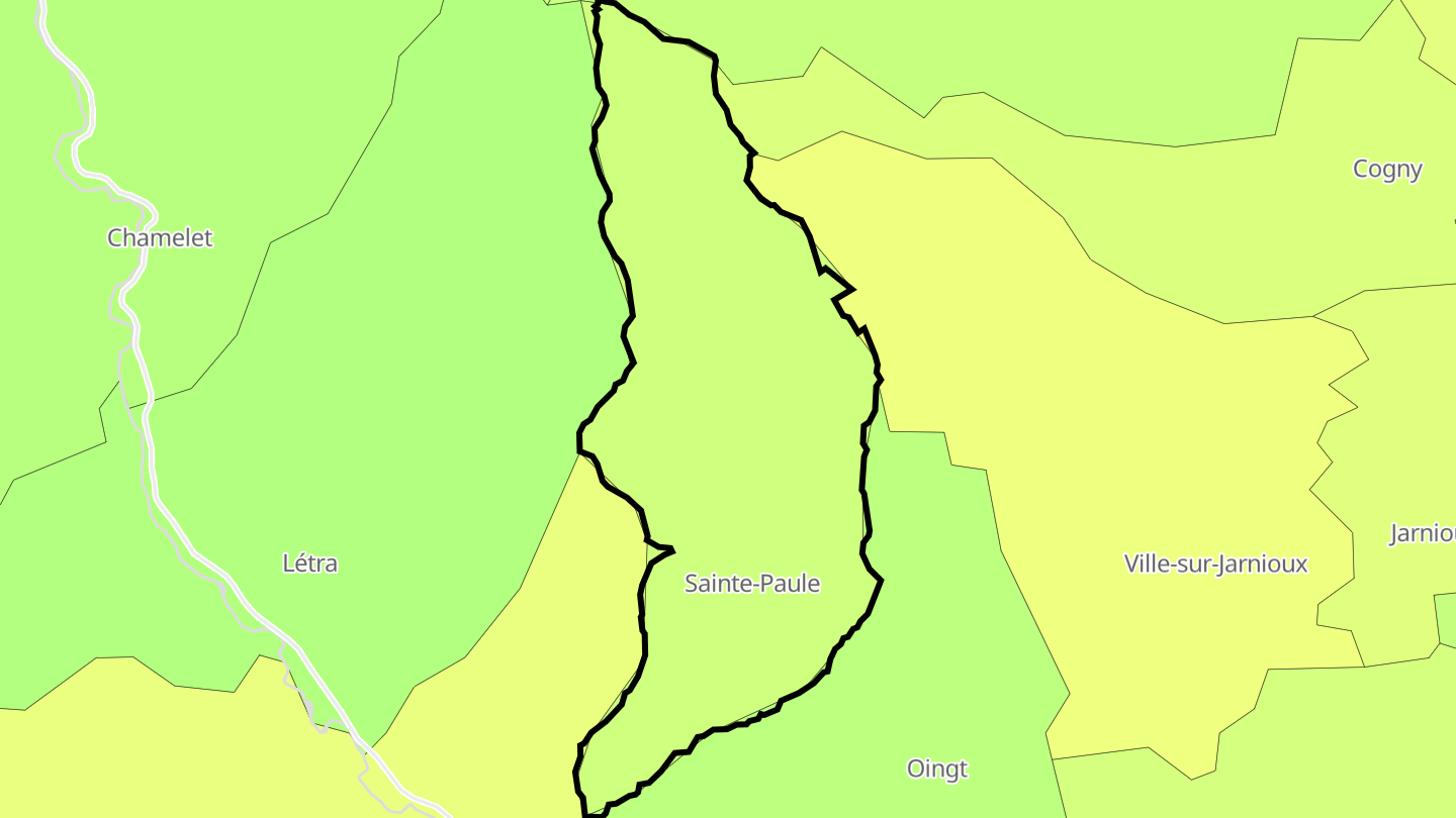 Carte des prix de l'immobilier Sainte-Paule