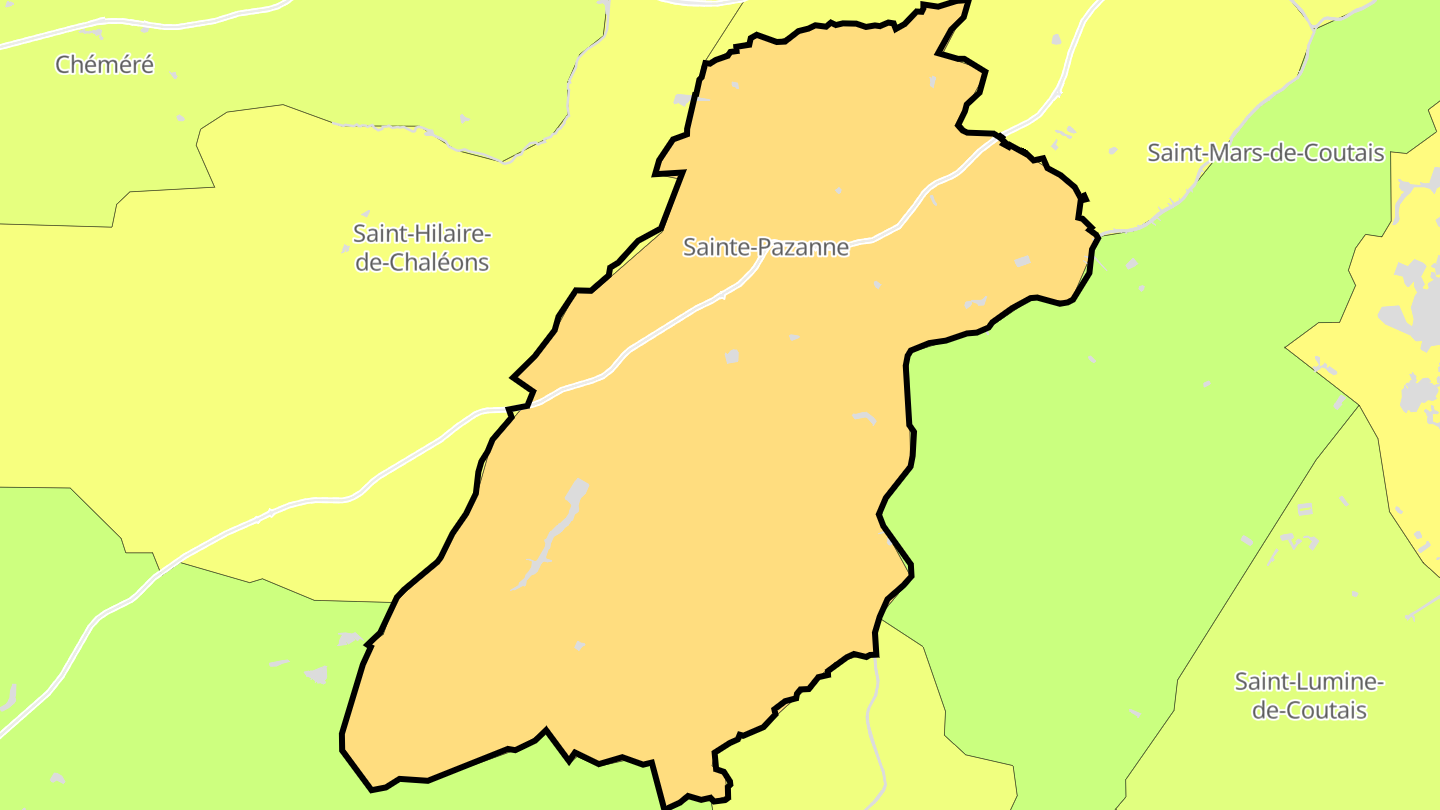 Carte des prix de l'immobilier Sainte-Pazanne