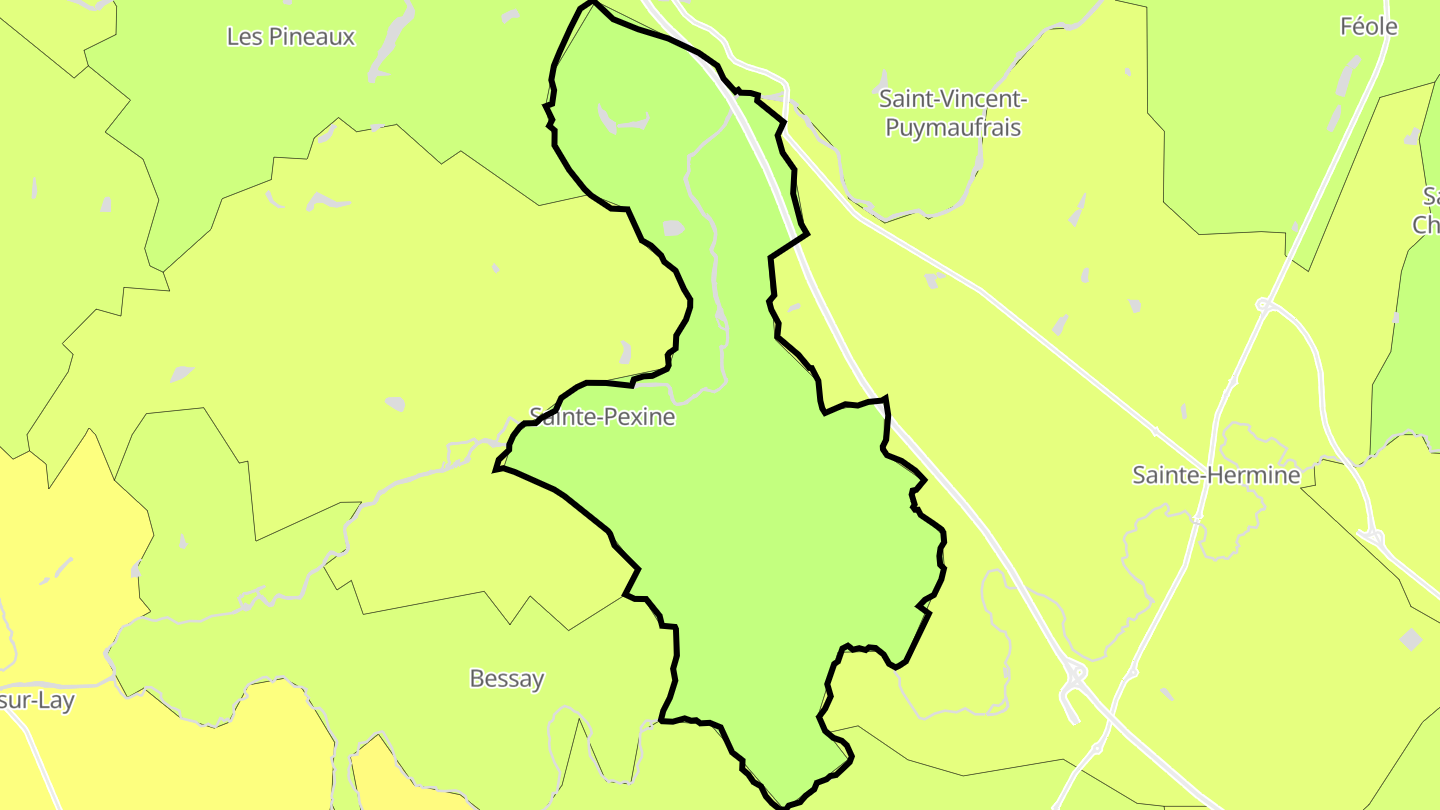 Carte des prix de l'immobilier Sainte-Pexine