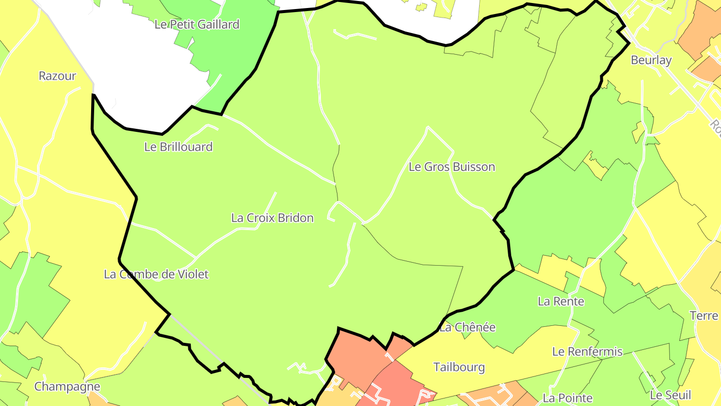 Carte des prix de l'immobilier Sainte-Radegonde
