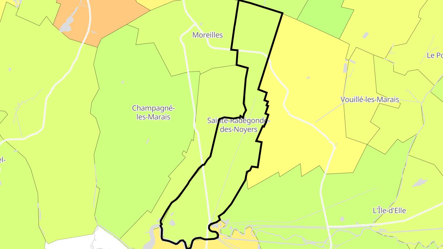 Carte des prix de l'immobilier Sainte-Radégonde-des-Noyers