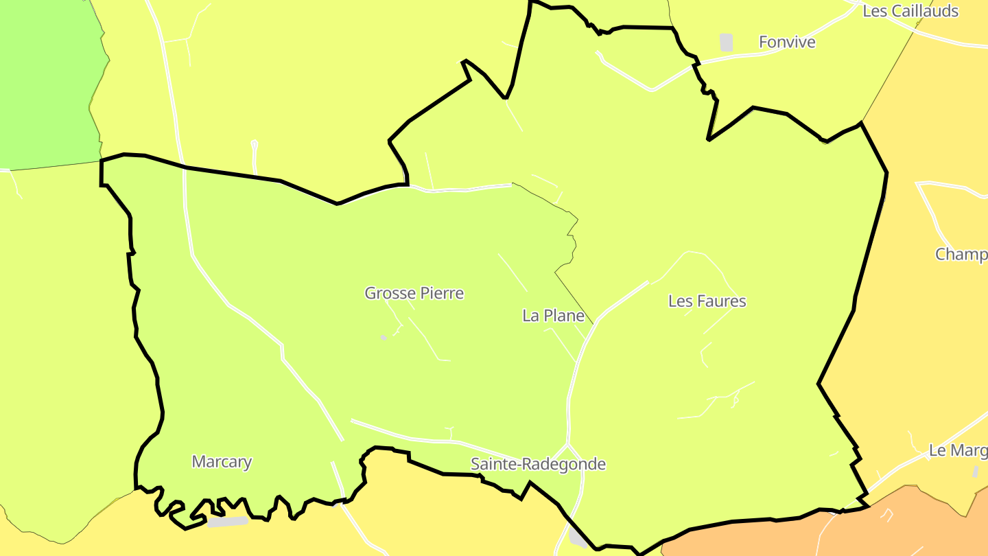 Carte des prix de l'immobilier Sainte-Radegonde