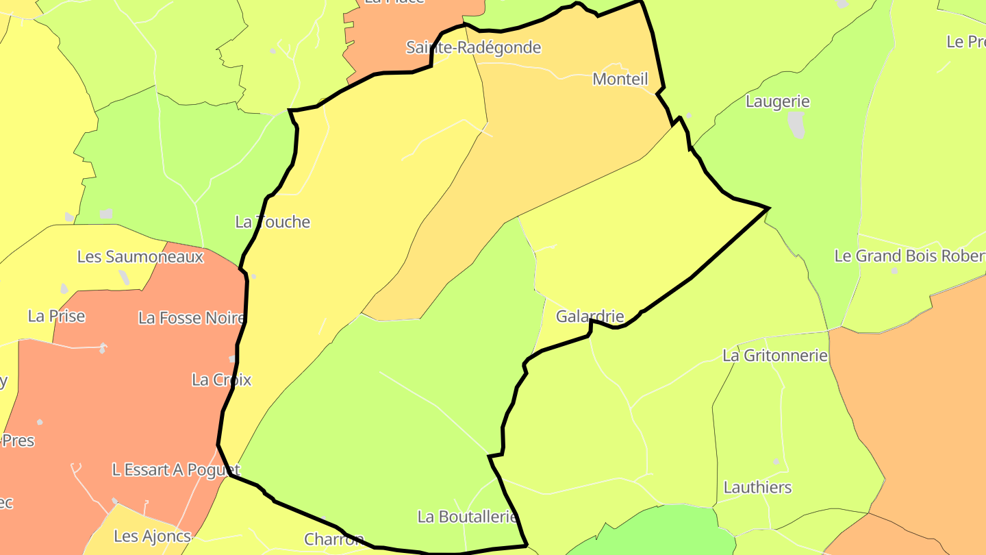 Carte des prix de l'immobilier Sainte-Radégonde