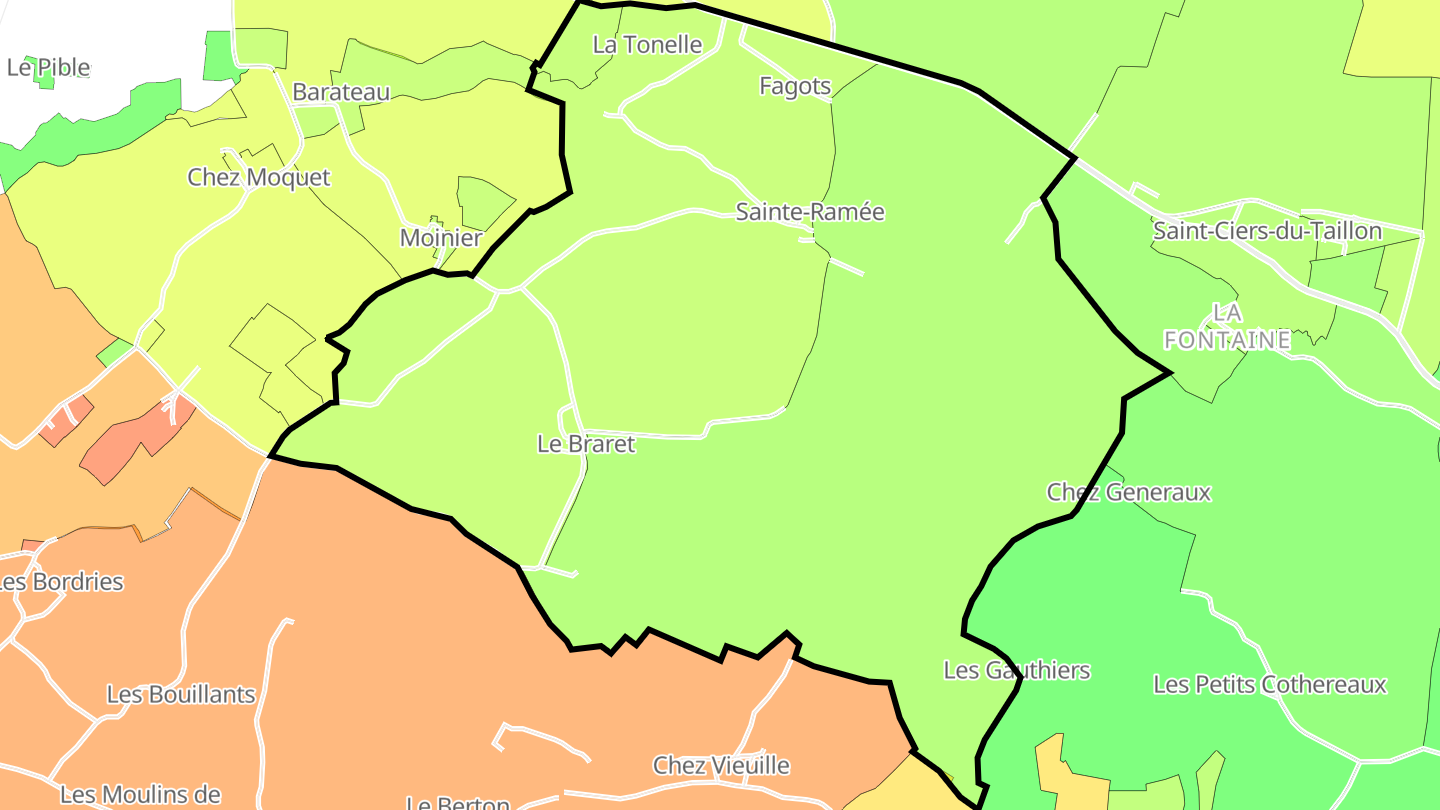 Carte des prix de l'immobilier Sainte-Ramée