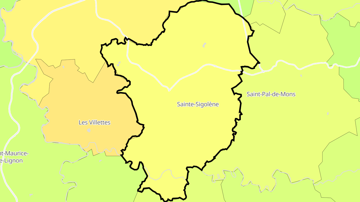 Carte des prix de l'immobilier Sainte-Sigolène