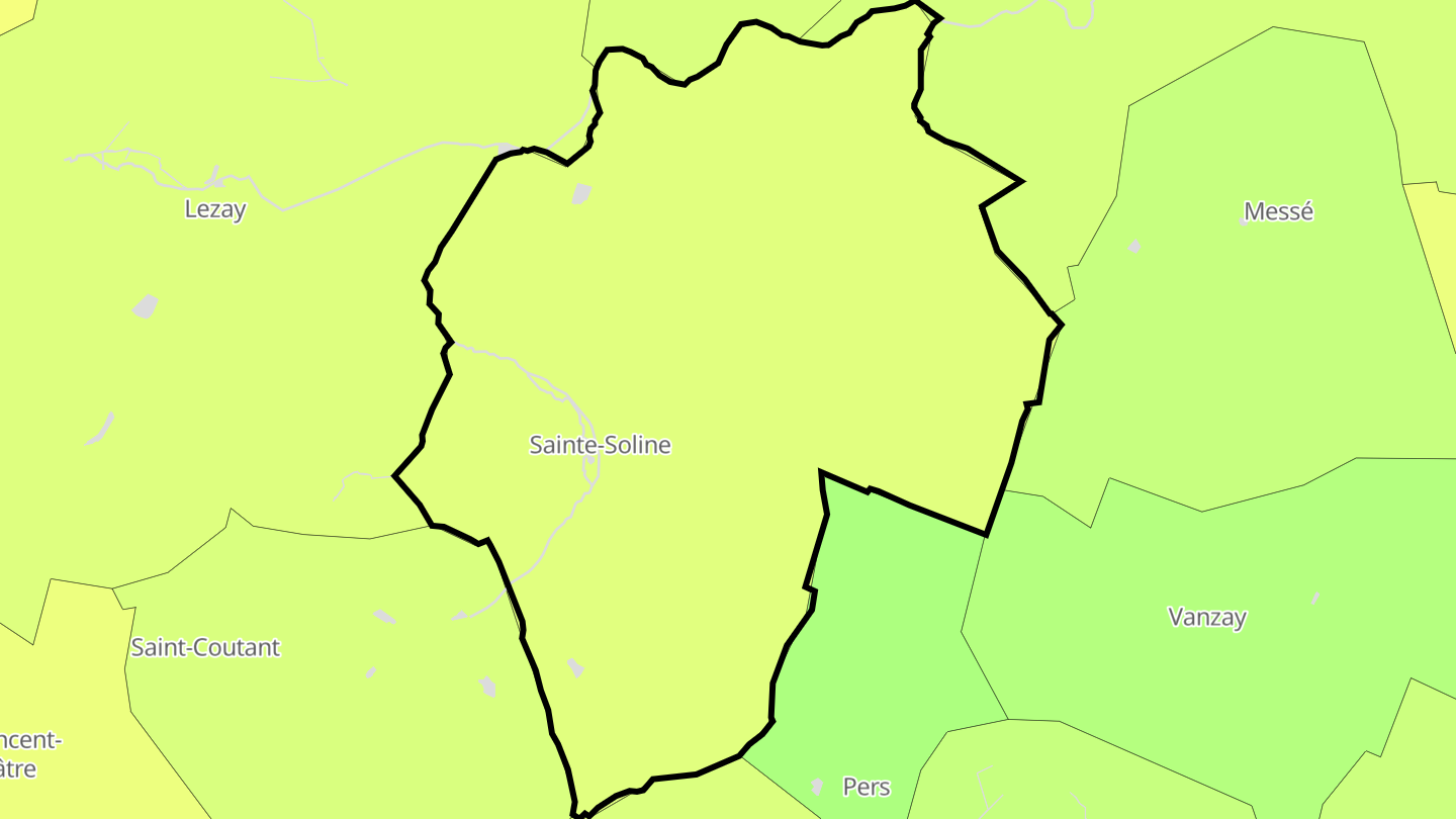 Carte des prix de l'immobilier Sainte-Soline