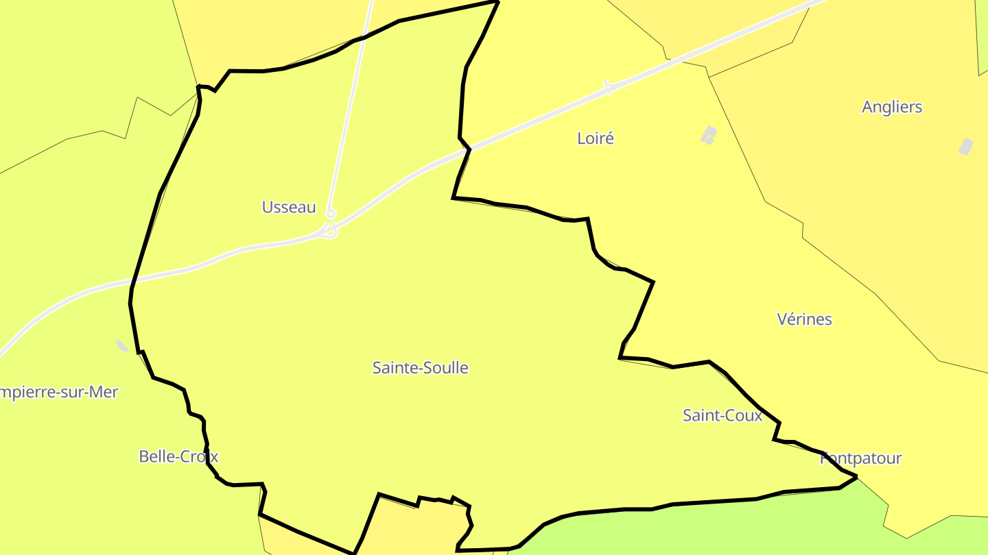 Carte des prix de l'immobilier Sainte-Soulle