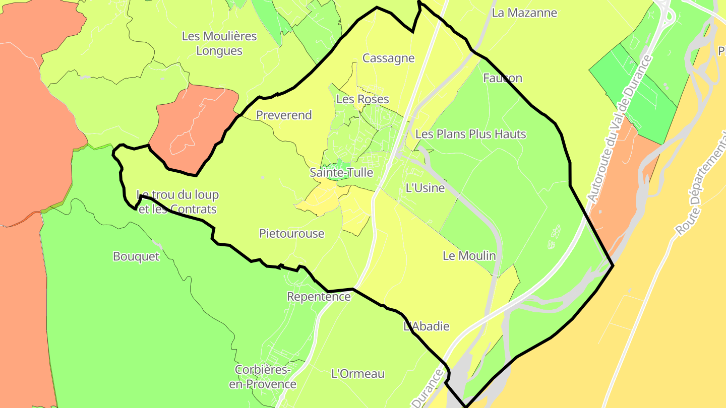 Carte des prix de l'immobilier Sainte-Tulle