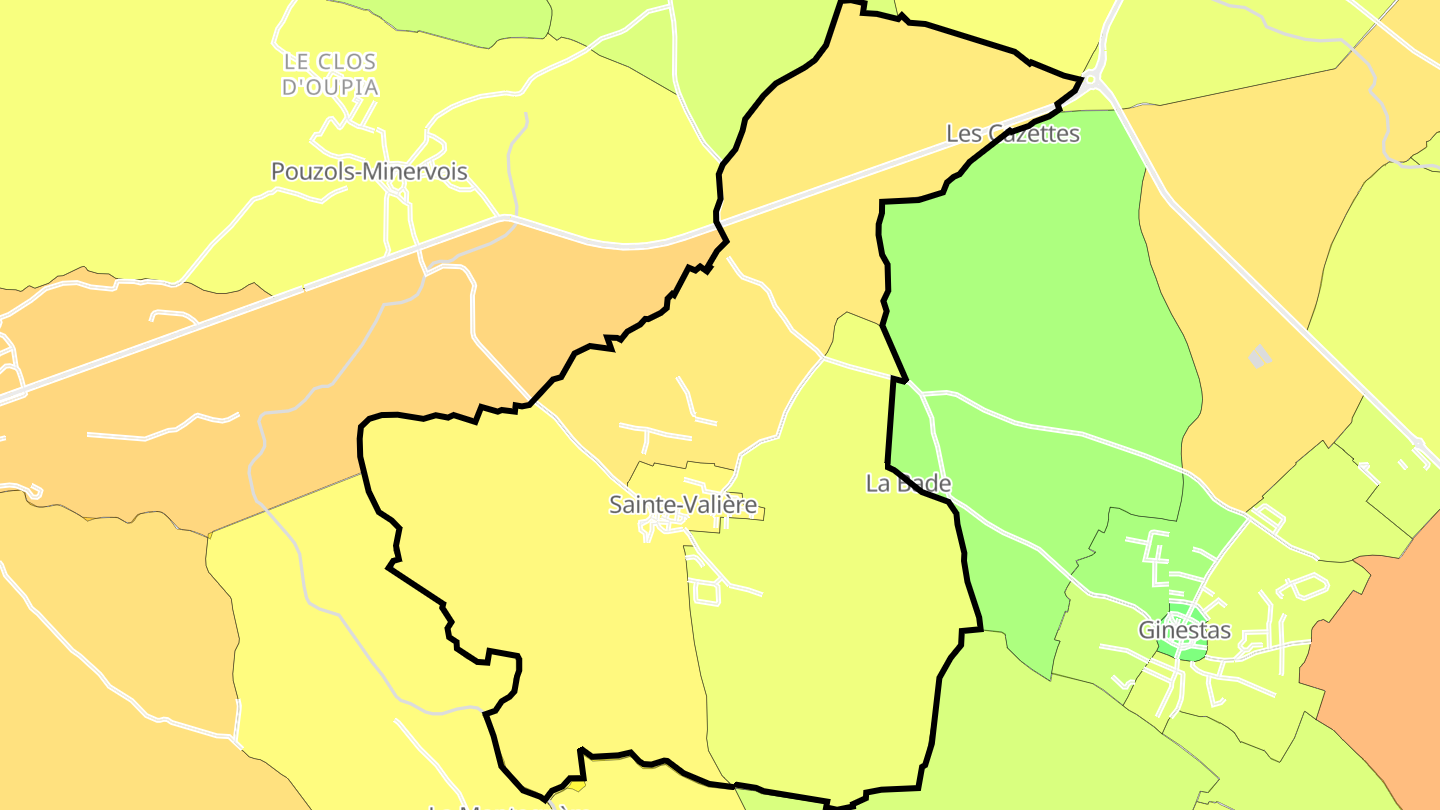 Carte des prix de l'immobilier Sainte-Valière