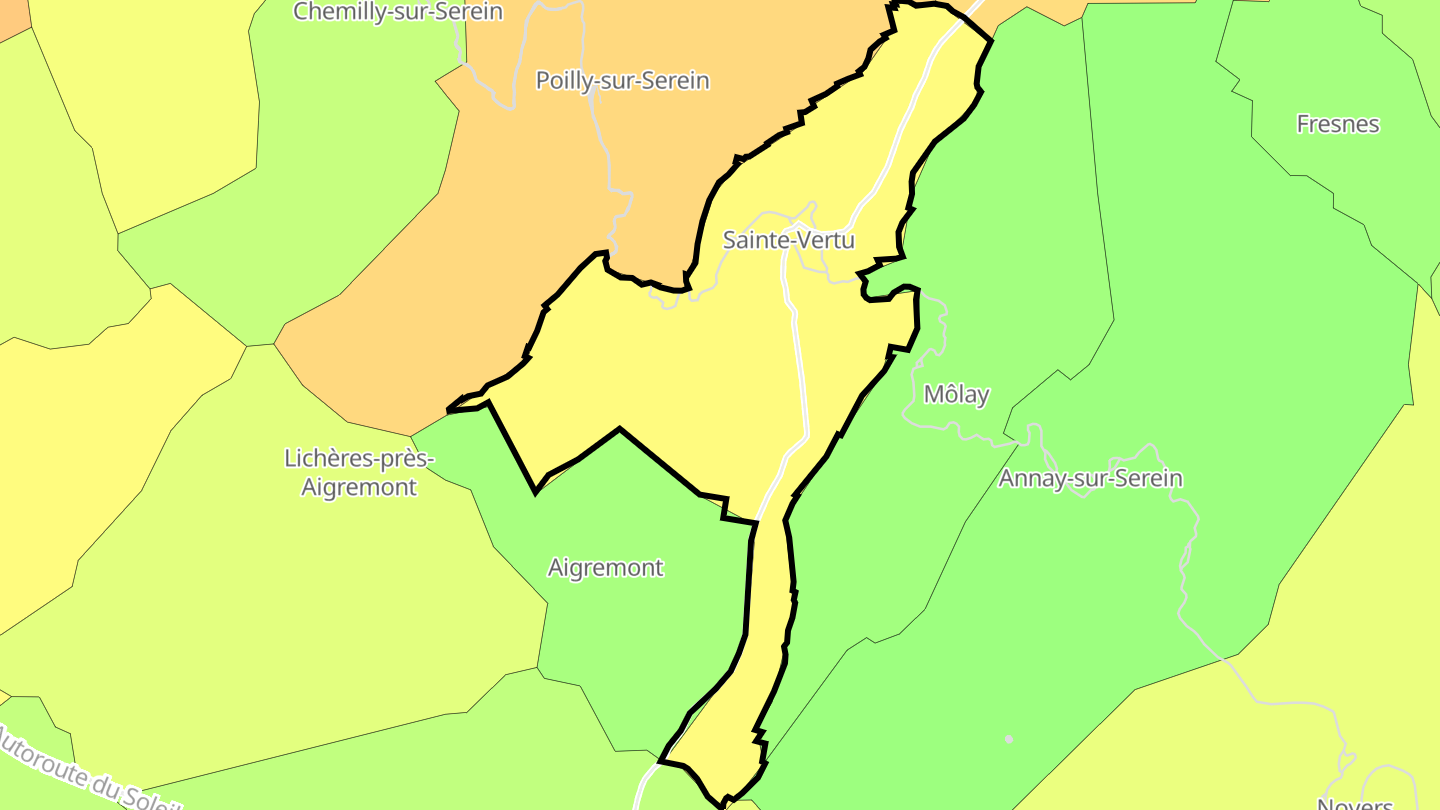 Carte des prix de l'immobilier Sainte-Vertu